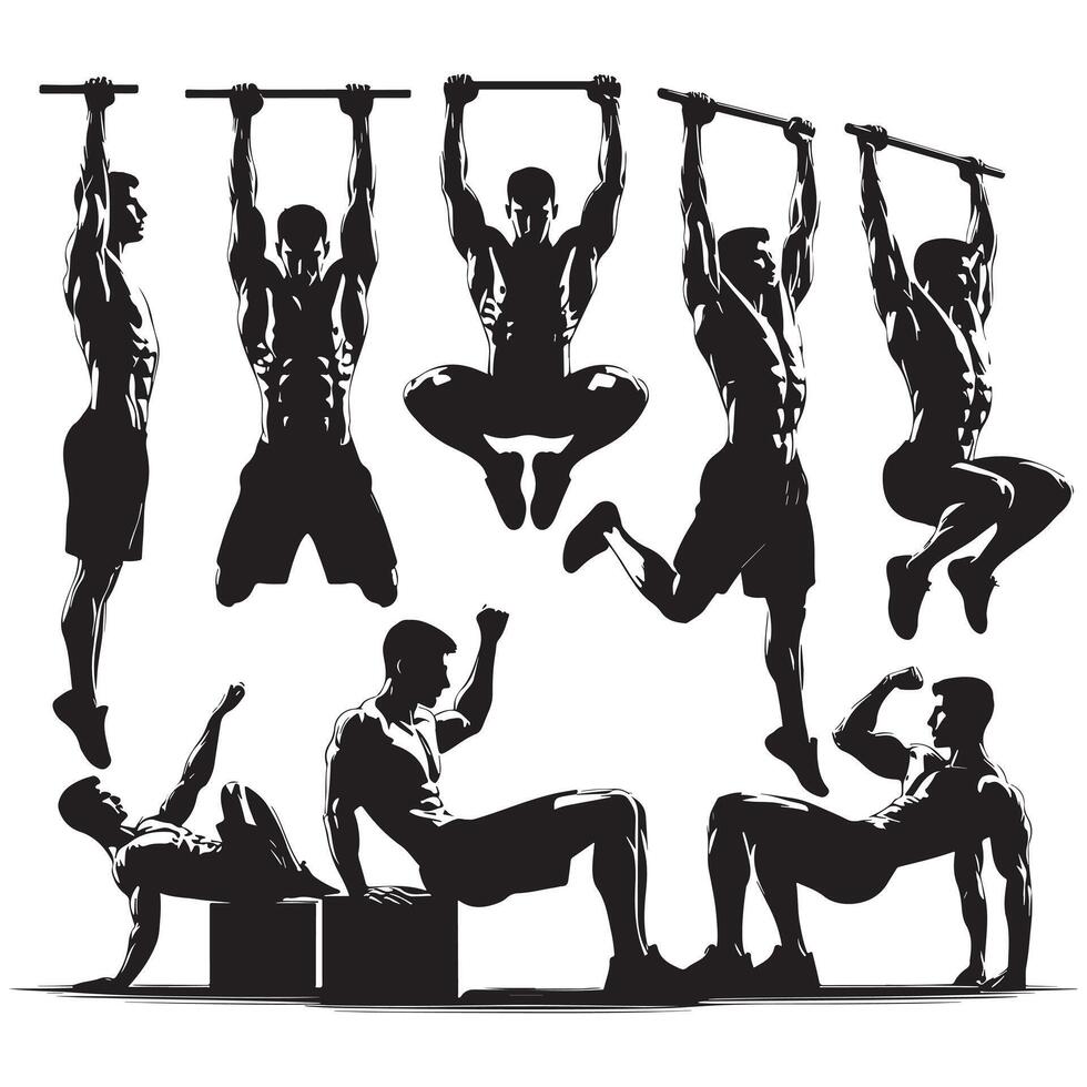 Calisthenics Push-Up Silhouette vector