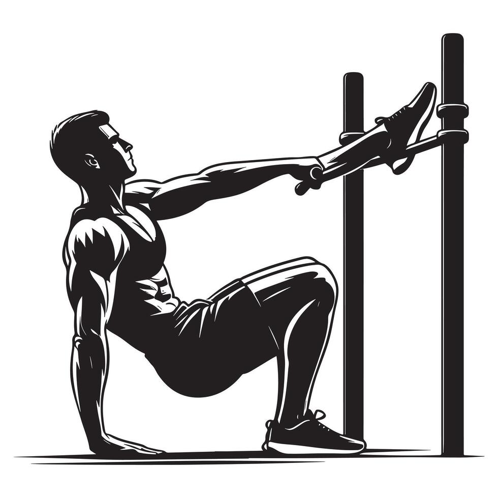 Calisthenic Push Up Progression Silhouette vector