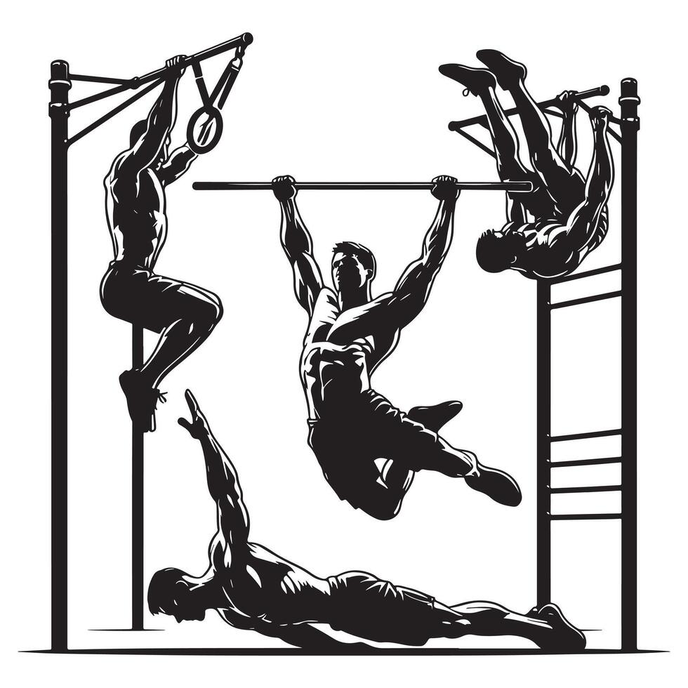 Calisthenic Ab Exercise Silhouette vector