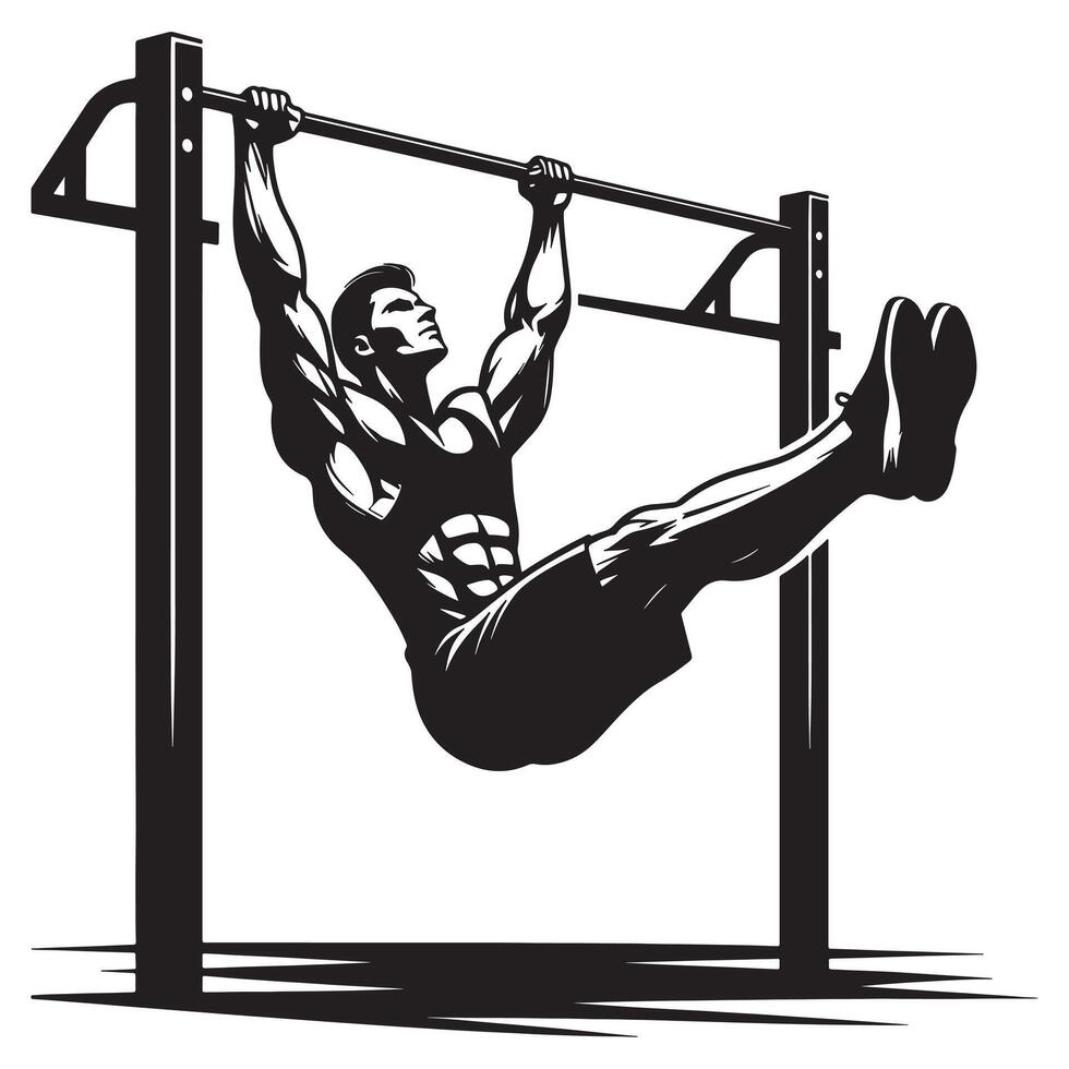 Calisthenic Pull-Up Silhouette vector