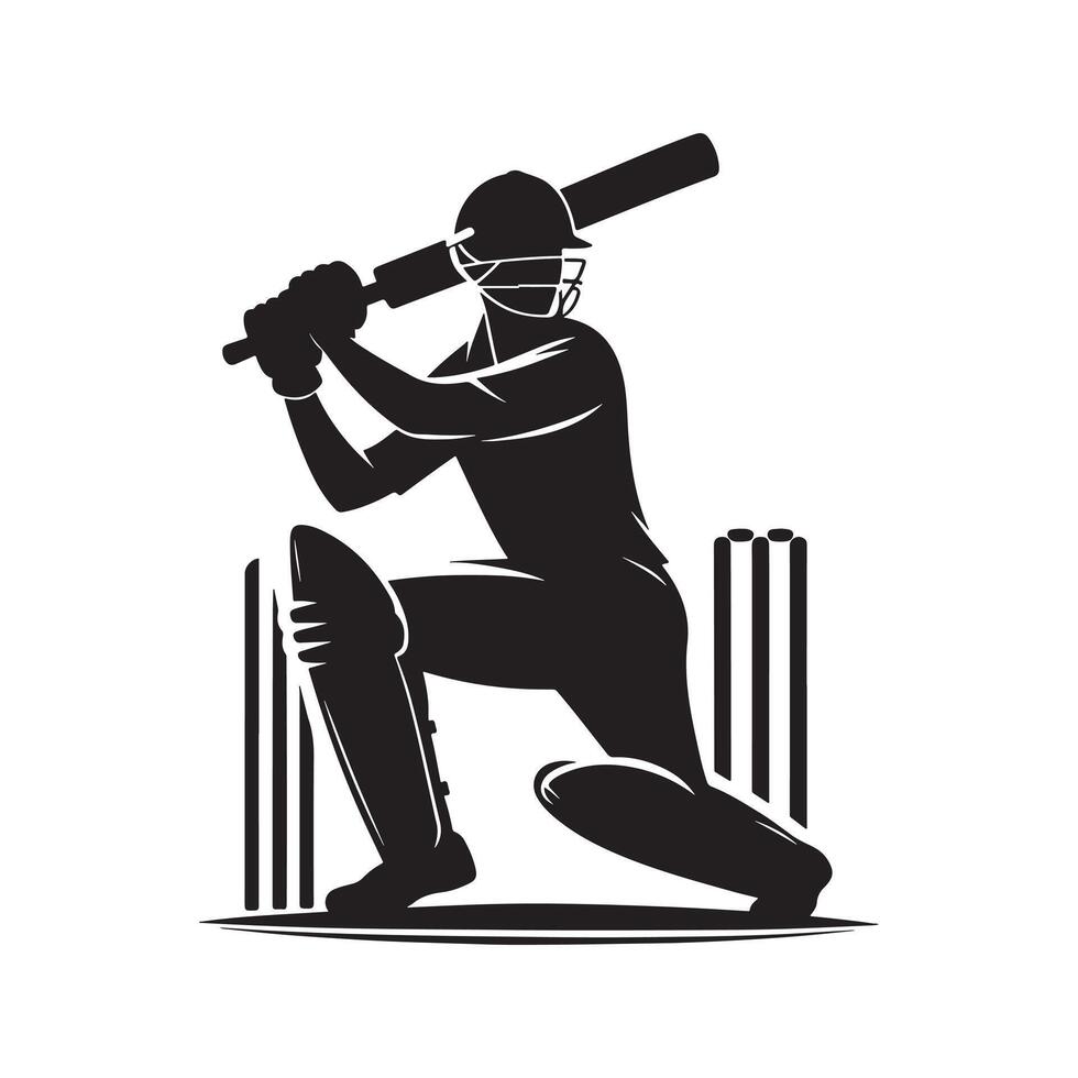 Cricket Fielder Throwing Ball Silhouette vector