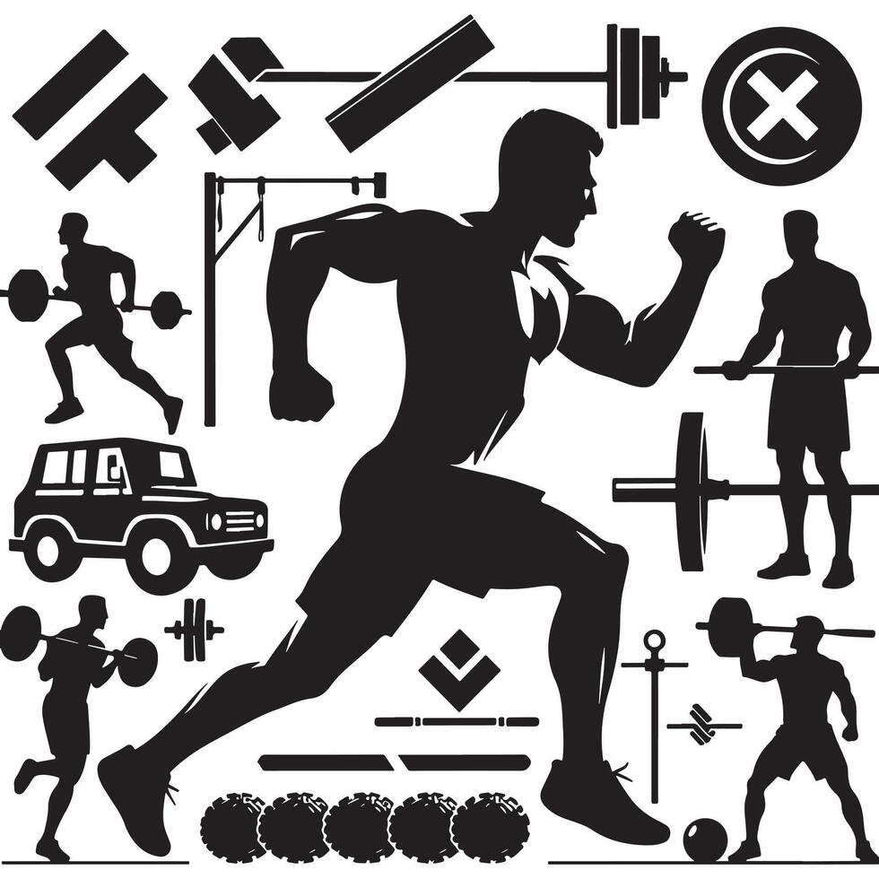 CrossFit Athlete Weightlifting Silhouette vector