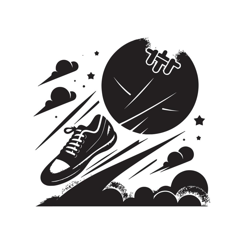 Player Dodging Dodgeball Silhouette vector