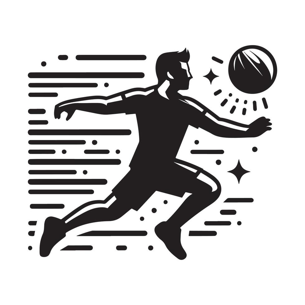 Dodgeball Players Competing Silhouette vector
