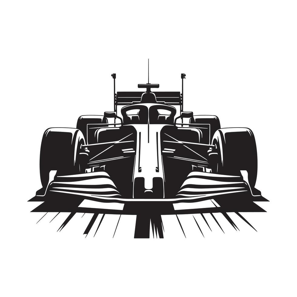 Formula Racing Car Victory Pose Silhouette vector