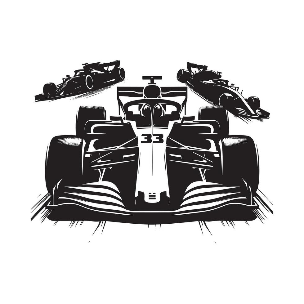 Formula Racer Steering Control Silhouette vector