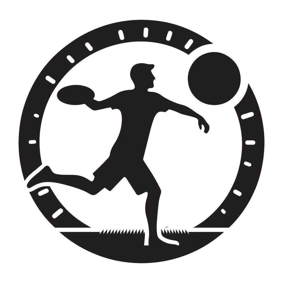 Frisbee Player Catching Silhouette vector