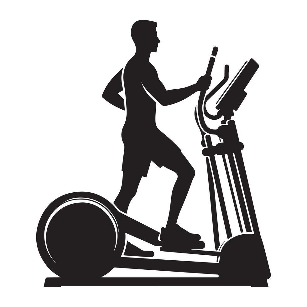 Woman Stretching at Gym Silhouette vector