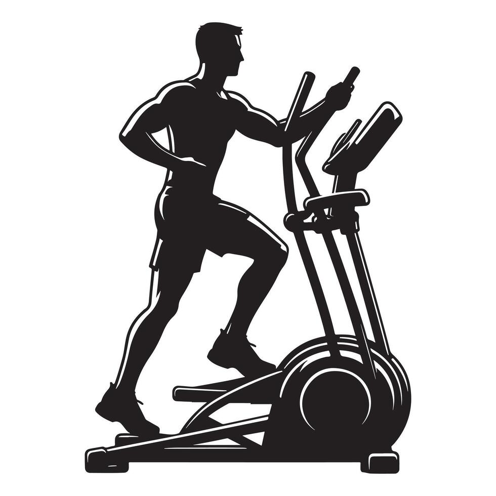 Woman Using Treadmill Silhouette vector