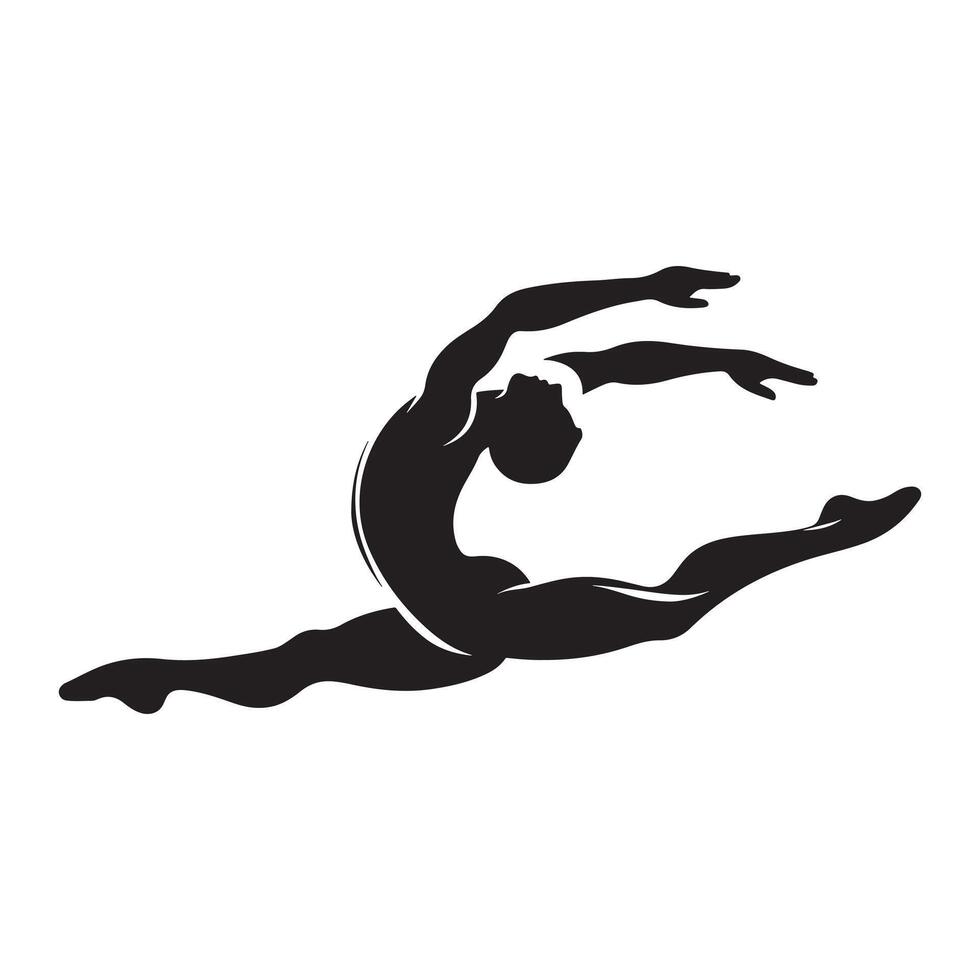 Gymnast Doing Backflip Silhouette vector