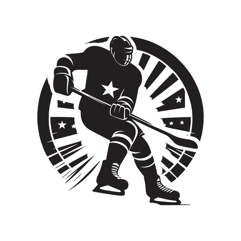 Hockey Player Checking Opponent Silhouette vector