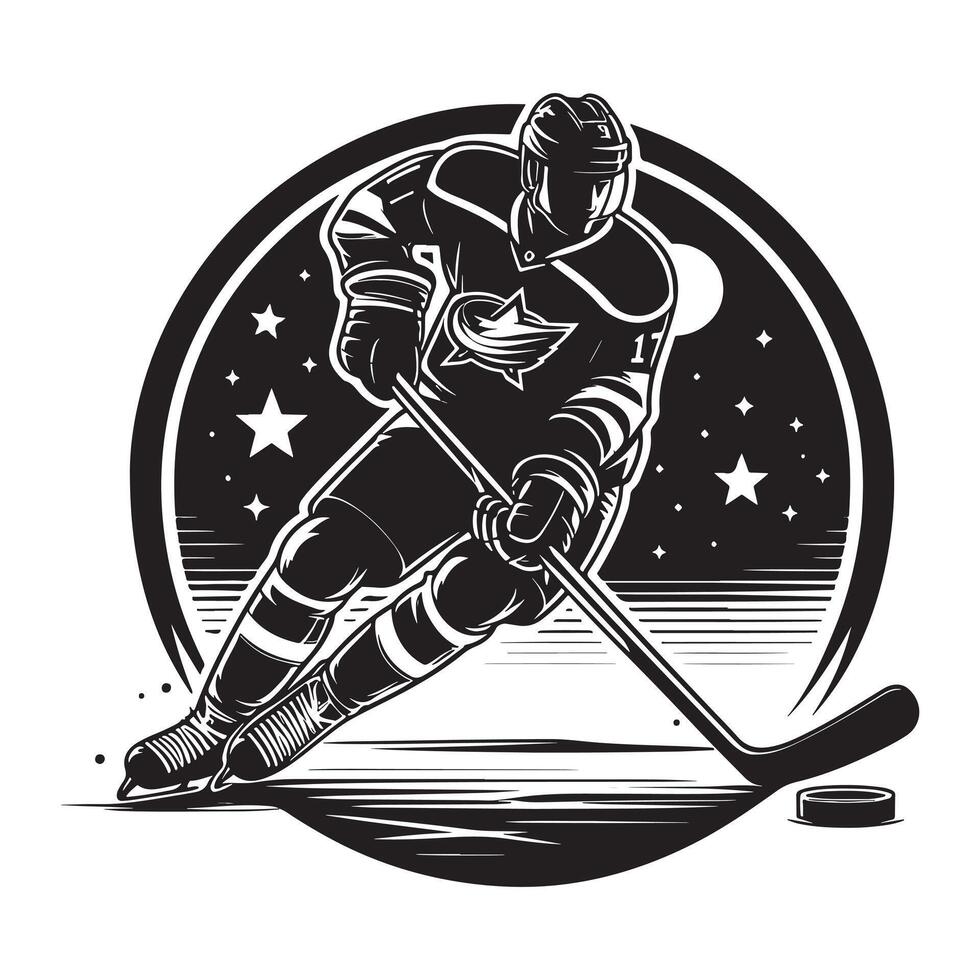 Ice Hockey Player Scoring Goal Silhouette vector