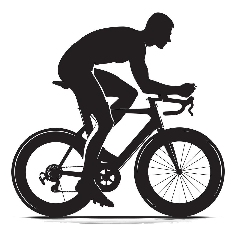 Indoor Cyclist with Handbars Silhouette vector