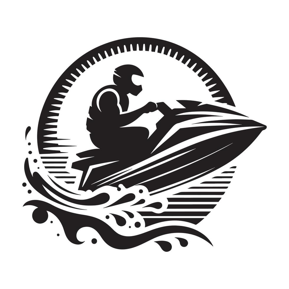 Jet Skier High Speed Silhouette vector
