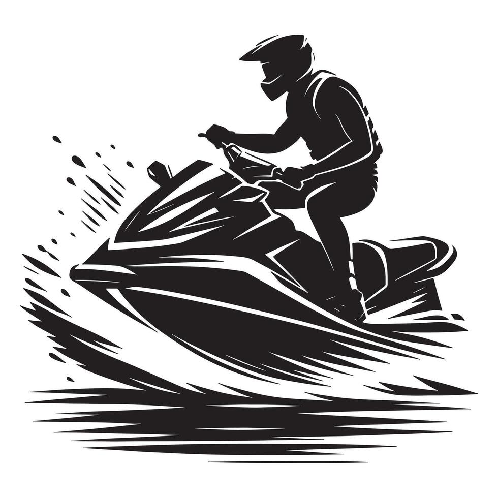 Jet Skier Group Ride Silhouette vector