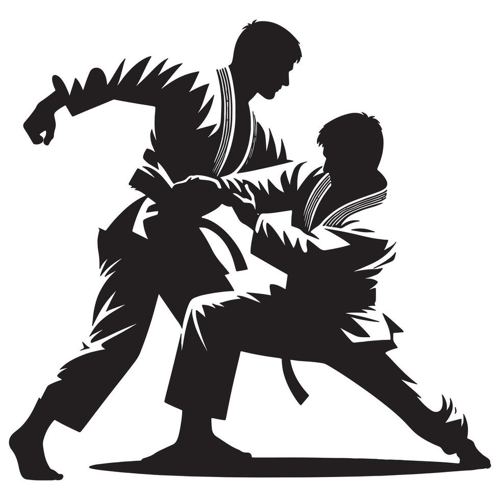 Judo Lock Hold Silhouette vector