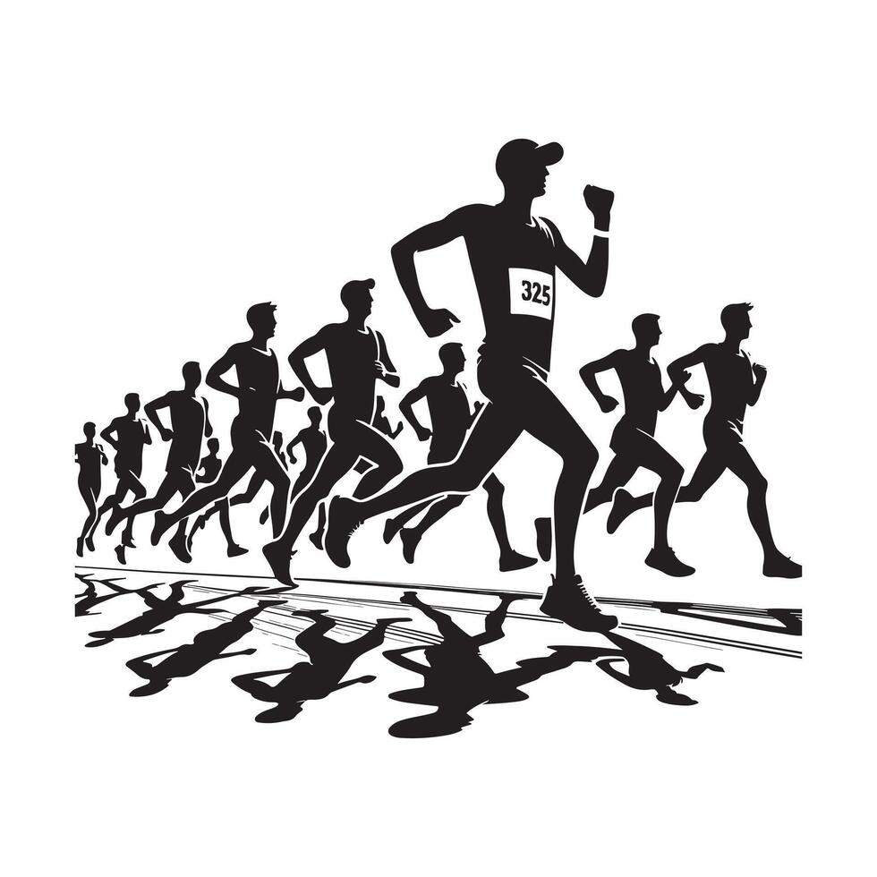 Marathon Competitor Silhouette vector