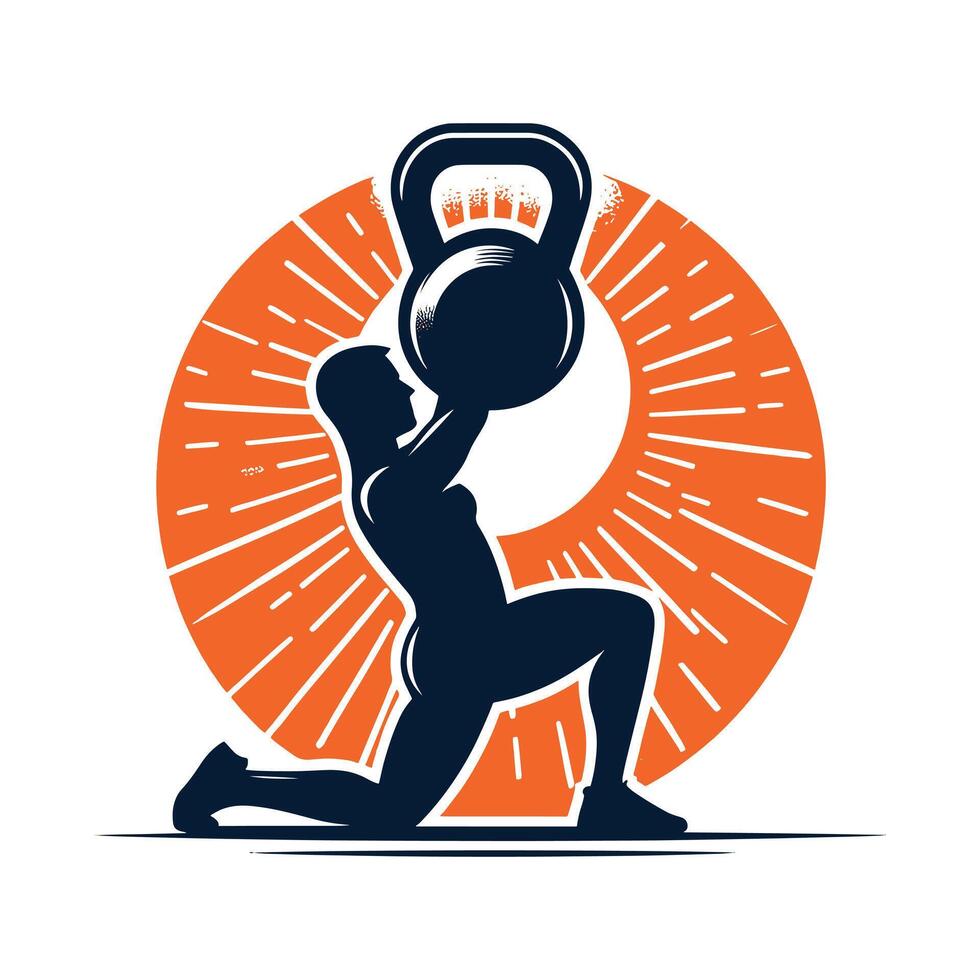 Black Silhouette of Functional Kettlebell Workout vector