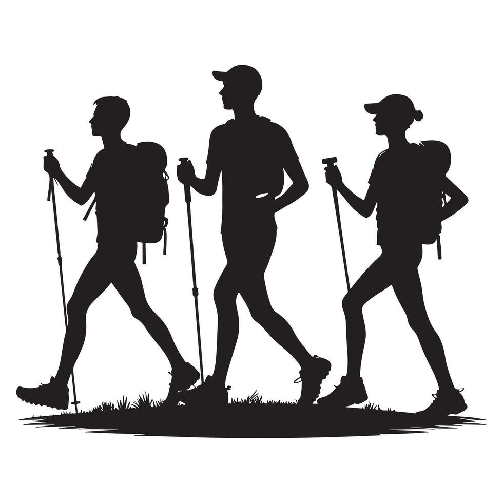 Orienteering Athlete Silhouette in Action vector