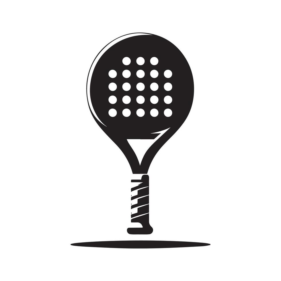 Silhouette of Paddle Tennis Player Hitting the Ball vector