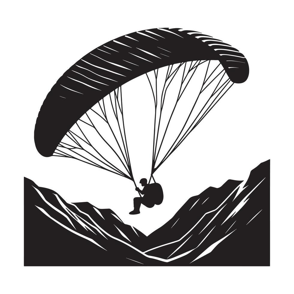 Paraglider in the Sky Silhouette vector