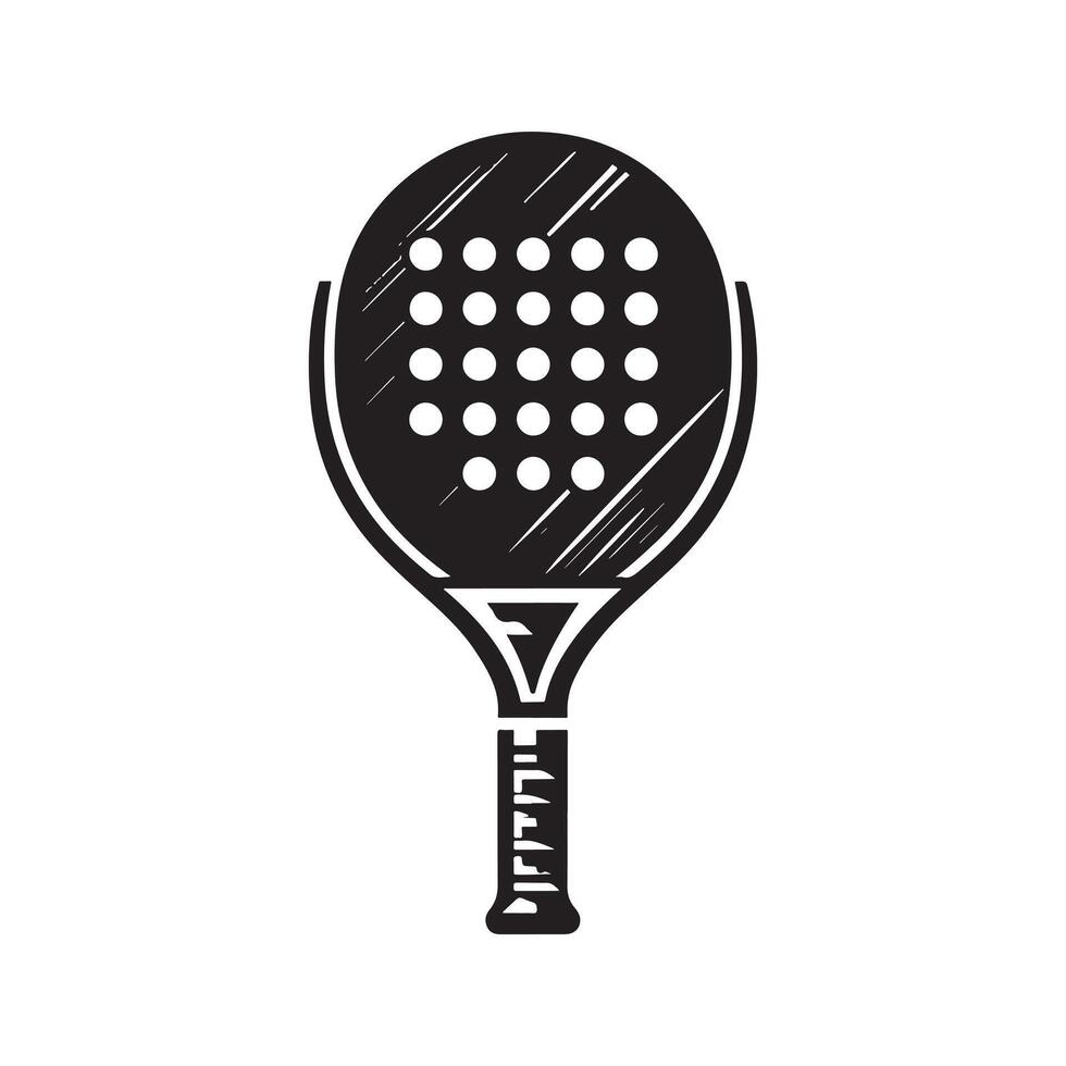 Black Silhouette of Paddle Tennis Player vector