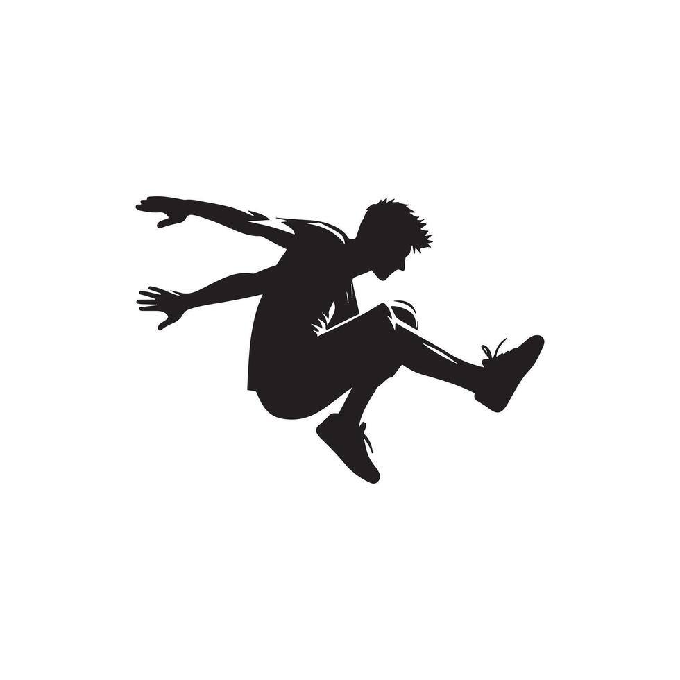 Black Silhouette of Parkour Movement vector