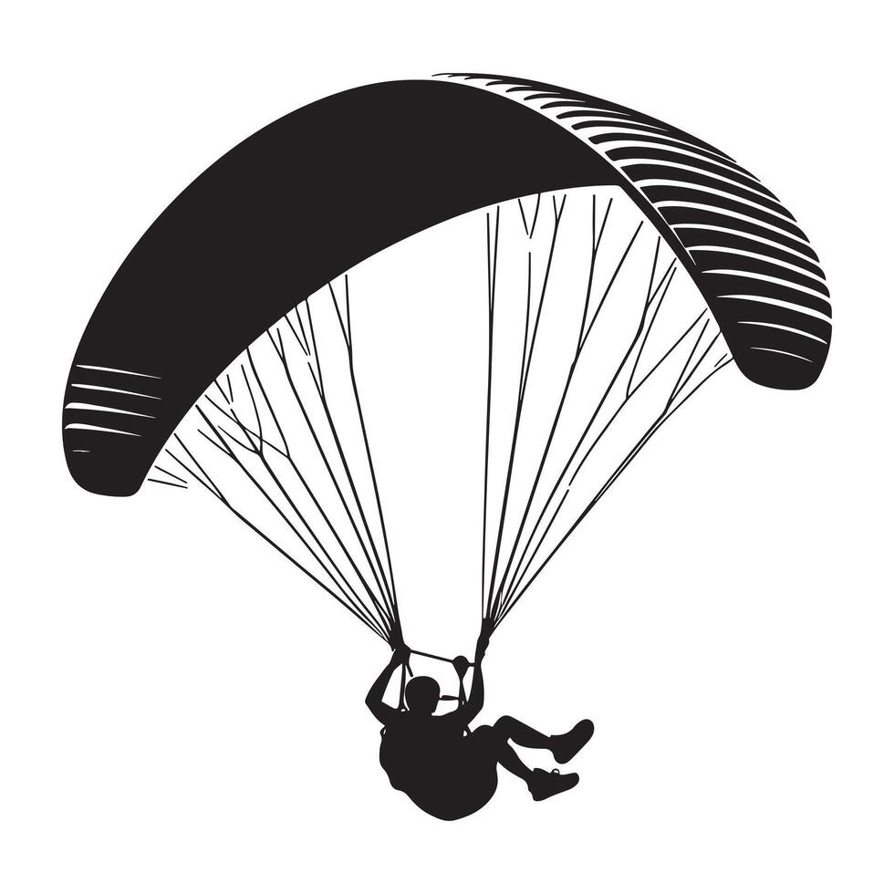 Black Silhouette of Paraglider vector