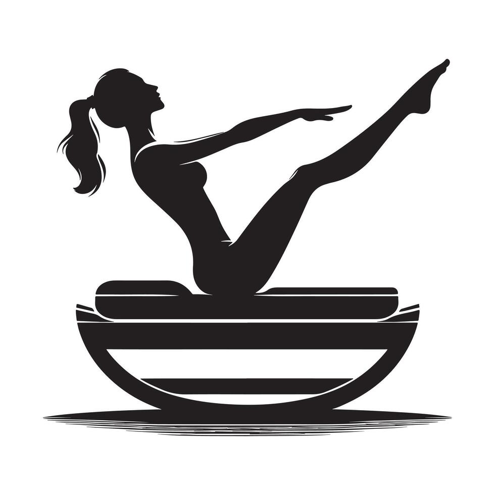 Flat Silhouette of Pilates Stretch vector