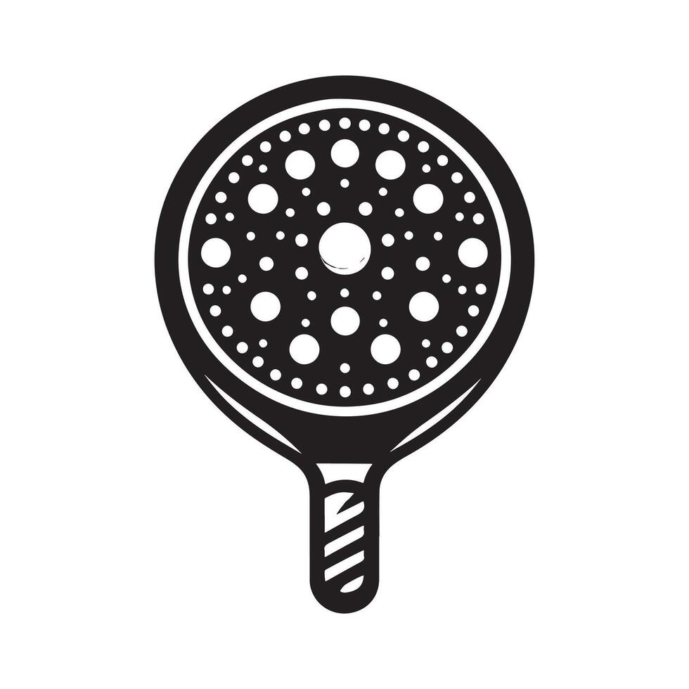 Black Silhouette of Pickleball Player Serving vector