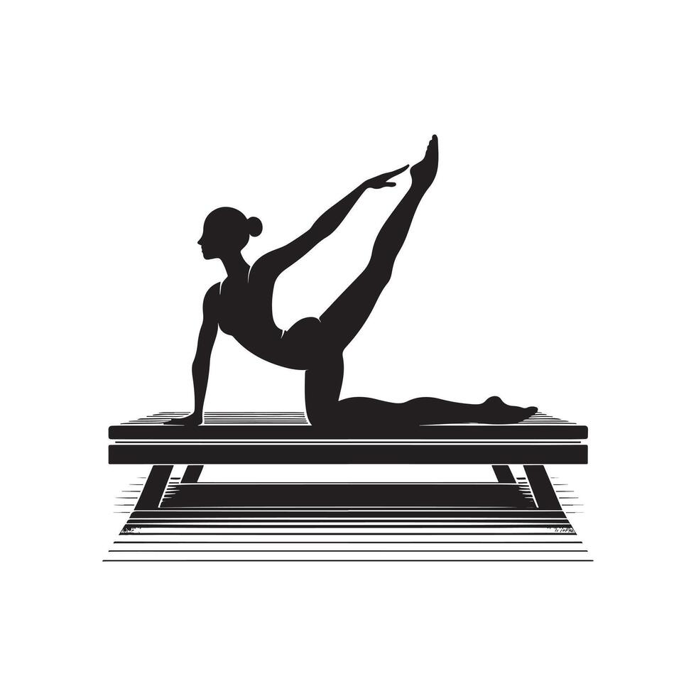 Silhouette of Pilates Exercise Pose vector