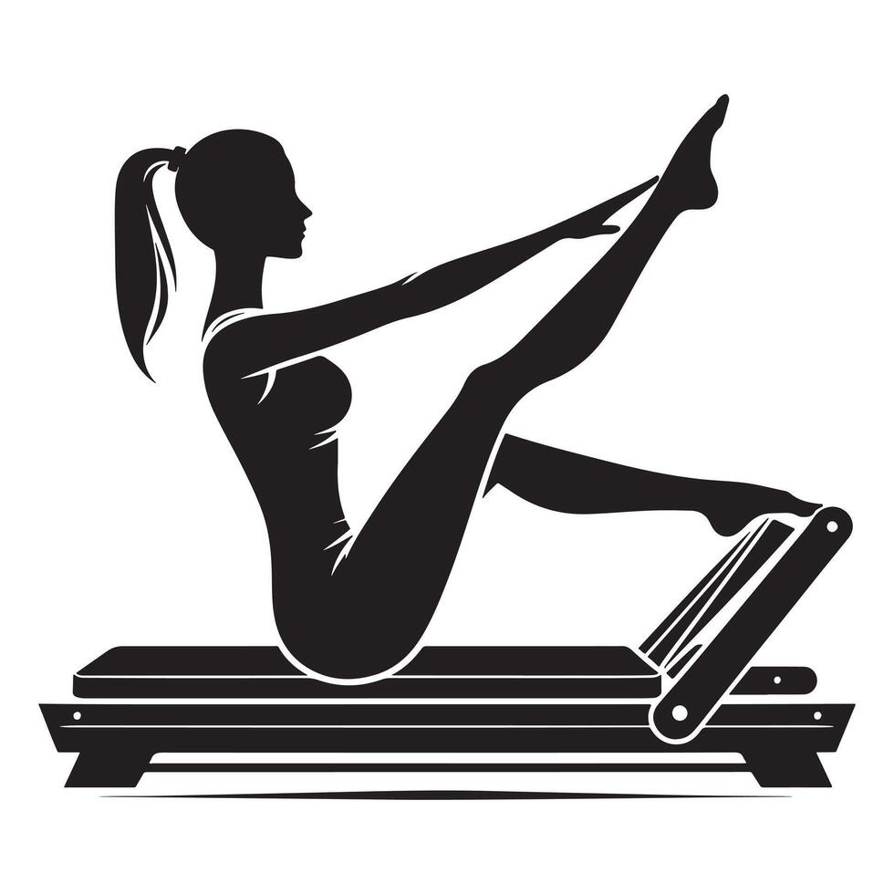 Silhouette of Pilates Balance Pose vector
