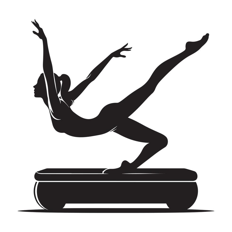 Silhouette of Pilates Stretching Exercise vector