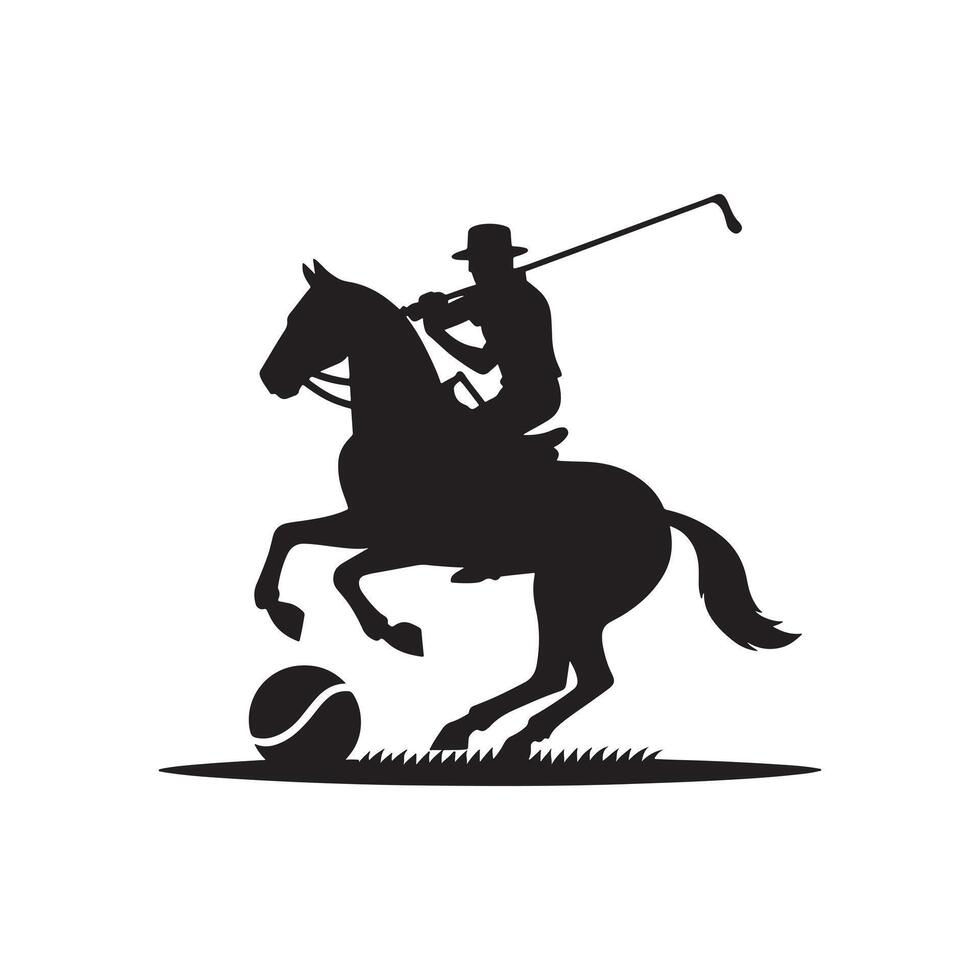 Dynamic Silhouette of Polo Player vector