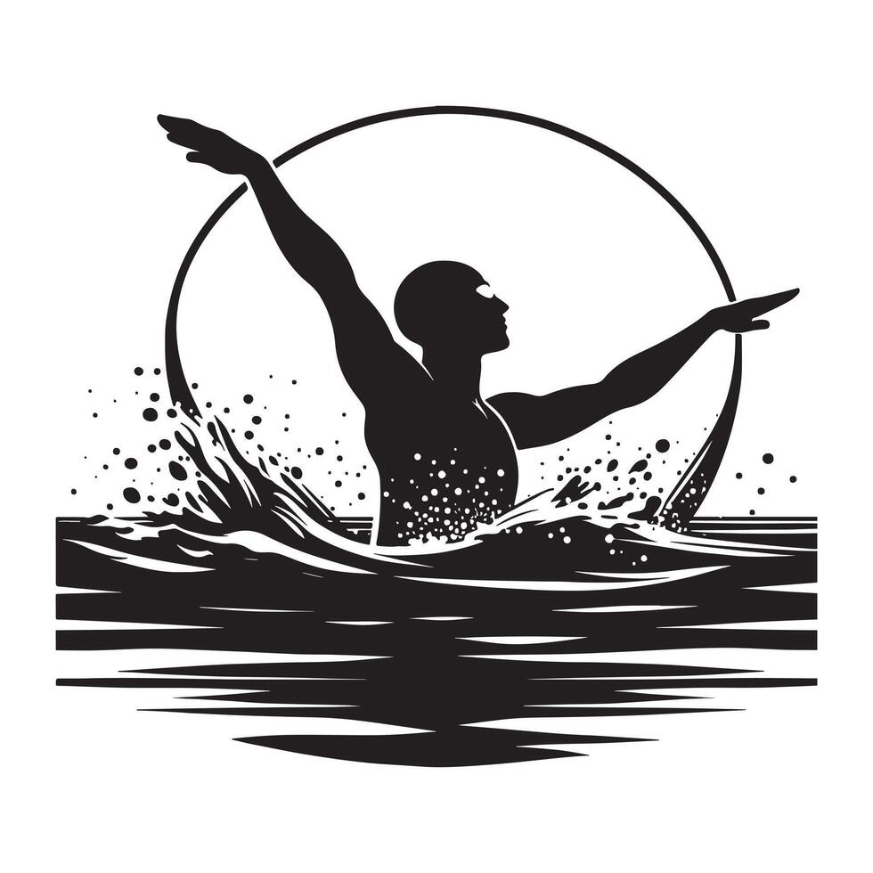 Silhouette of Sailing Boat on Water vector