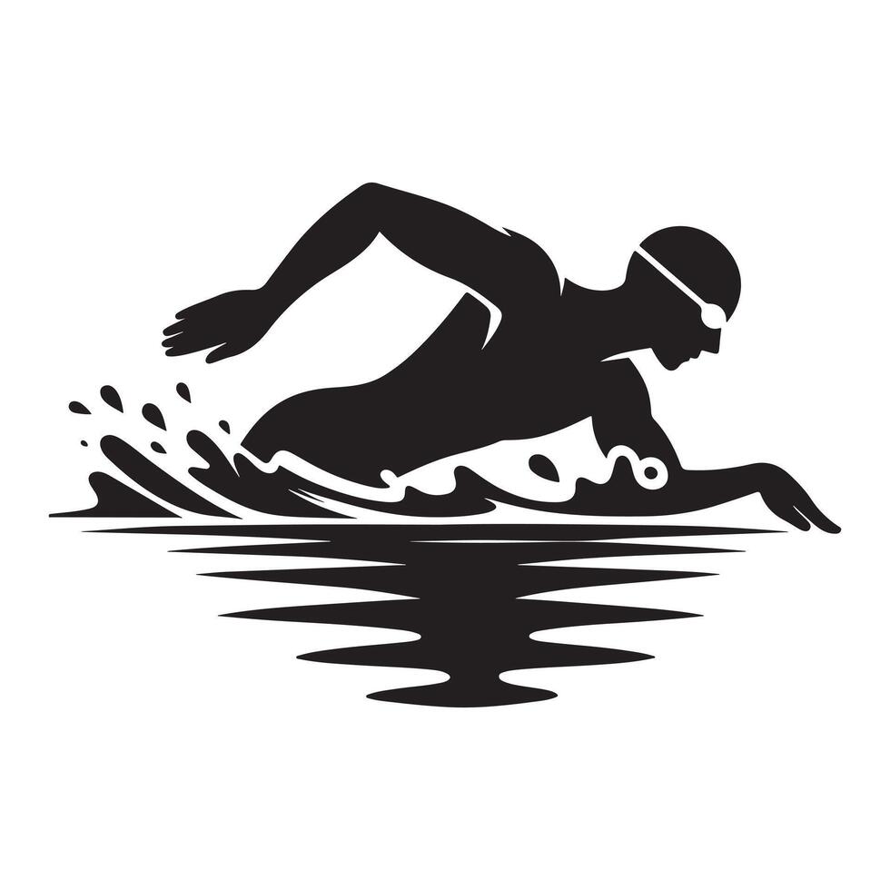 Dynamic Silhouette of Sailboat on Water vector