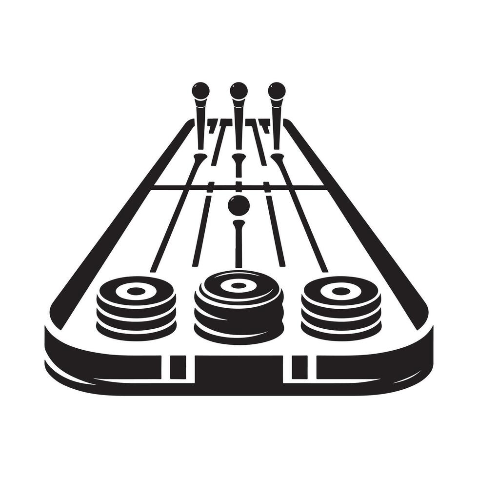 Silhouette of Shuffleboard Action vector