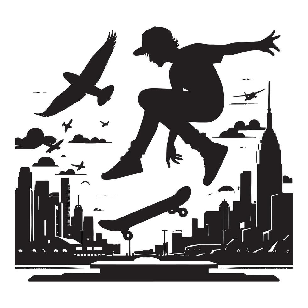 Skateboarder in Motion vector