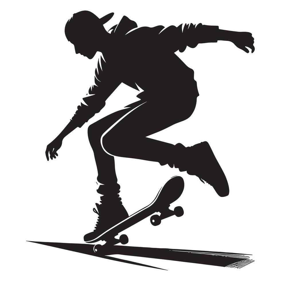 Skateboarder in Action vector