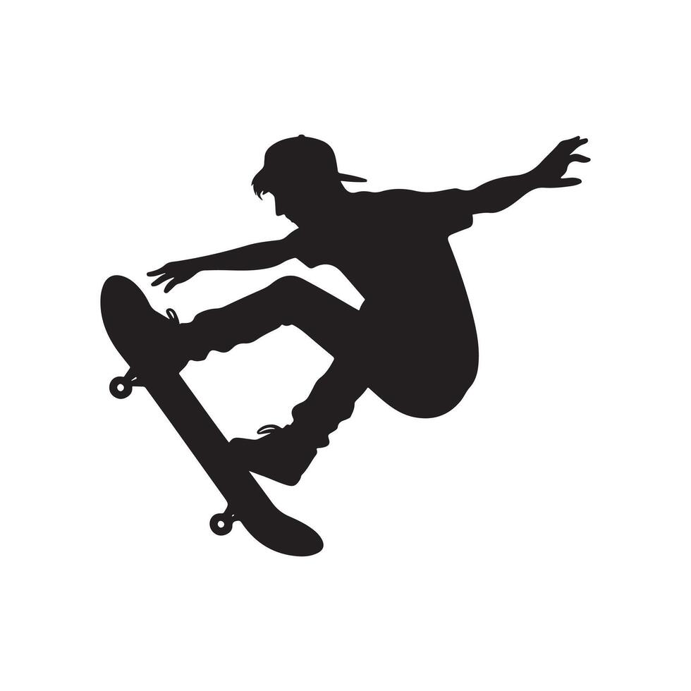 Skateboarder Performing a Trick vector