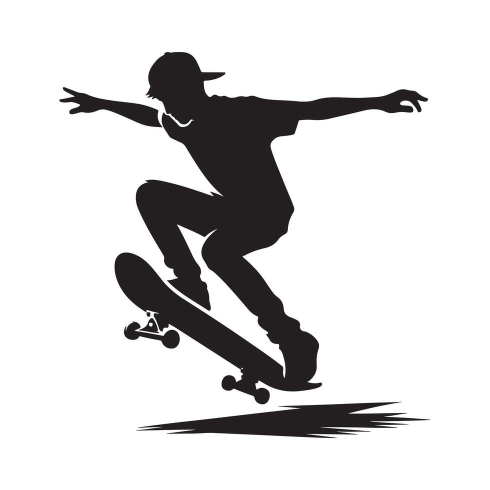 Skateboarding Trick Silhouette vector