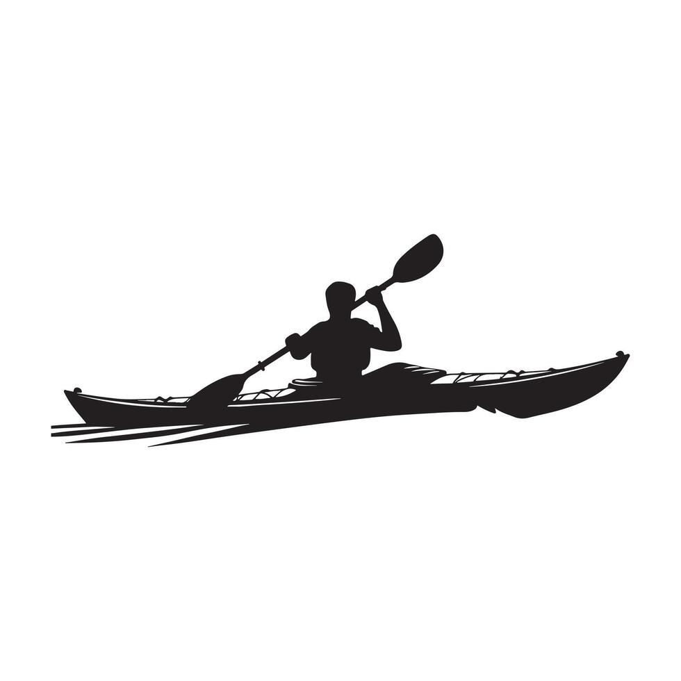 Black Silhouette of Swimmer on White Background vector