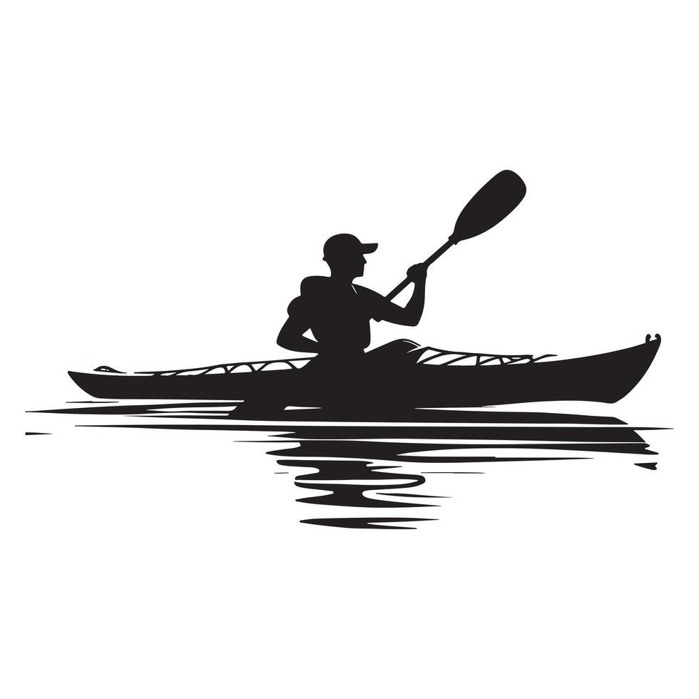 Swimmer Action Silhouette on White Background vector