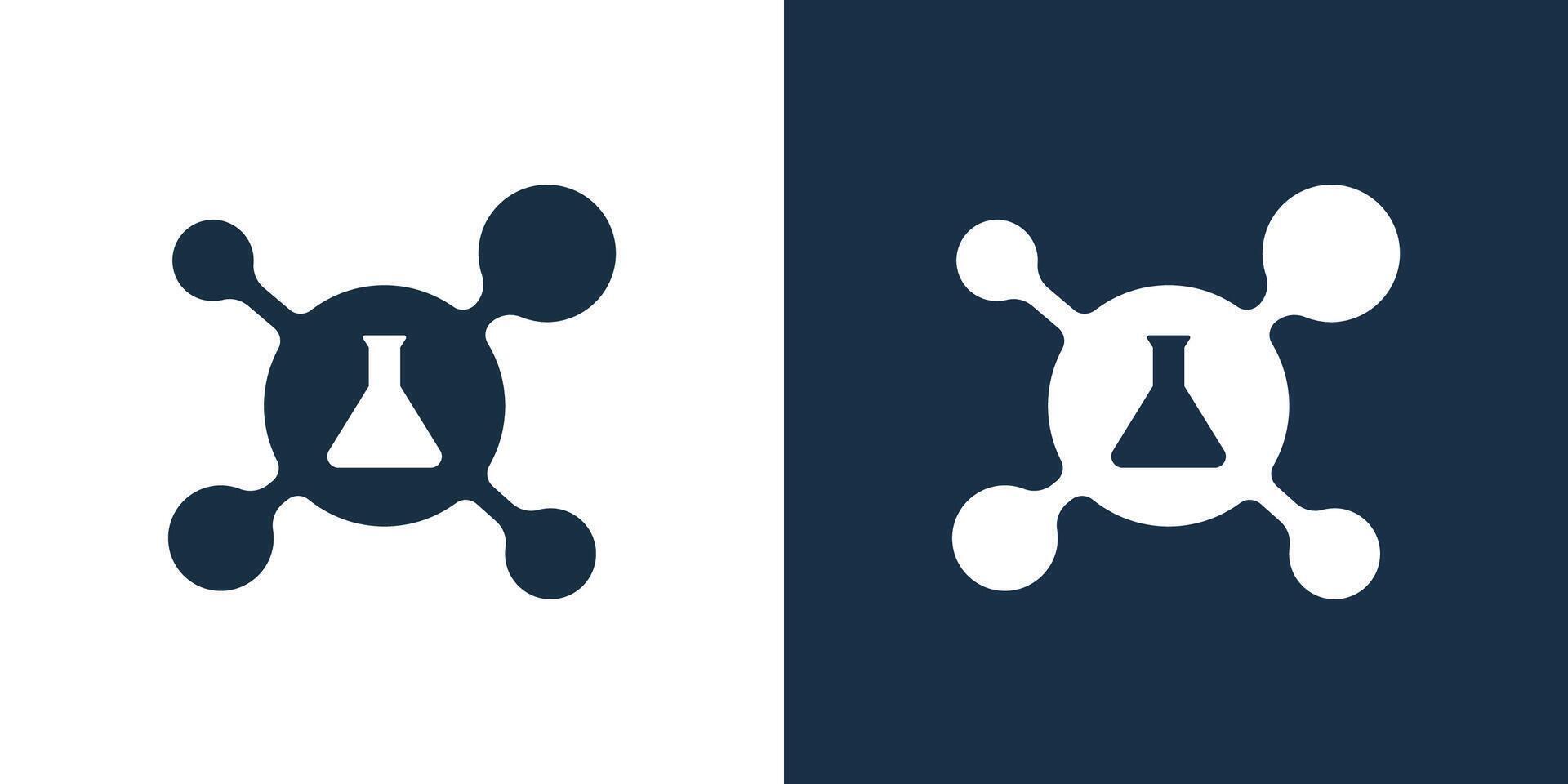 Two different icons of a chemical flask and a chemical flask vector