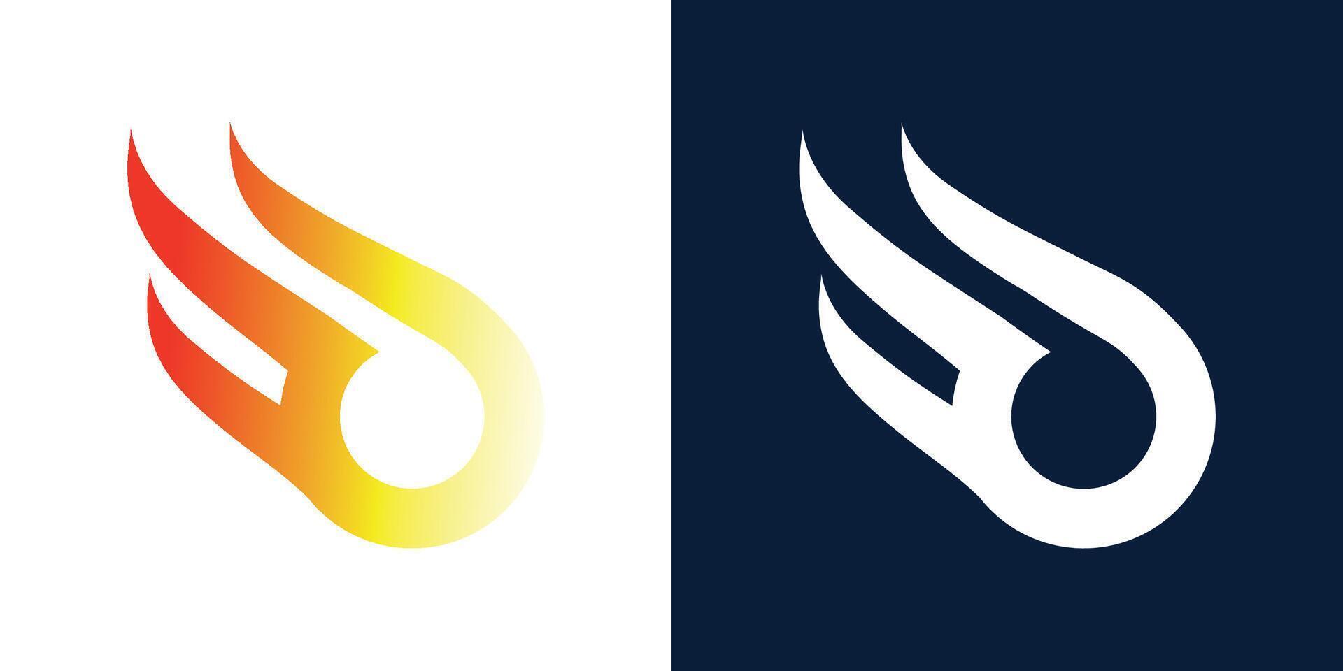 Two logos with flames on them vector