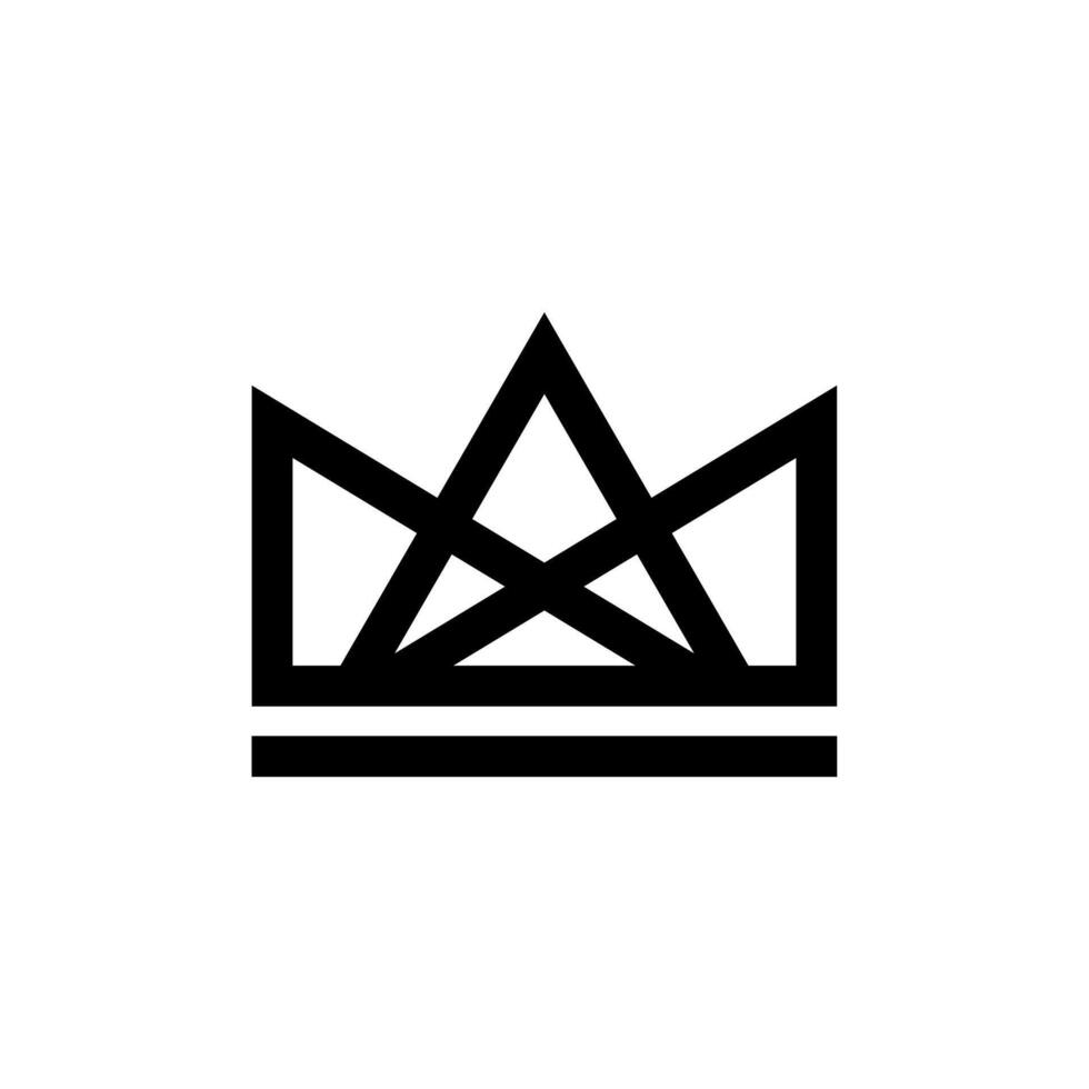 A crown logo with a black outline vector