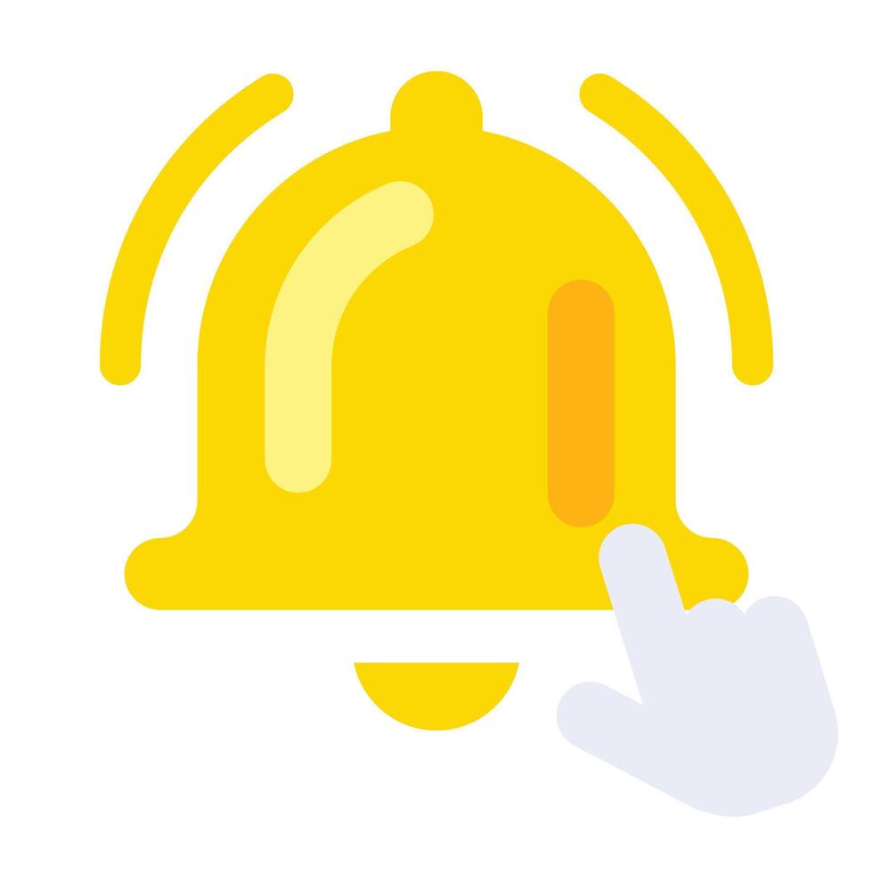 Clicking notification bell icon. vector