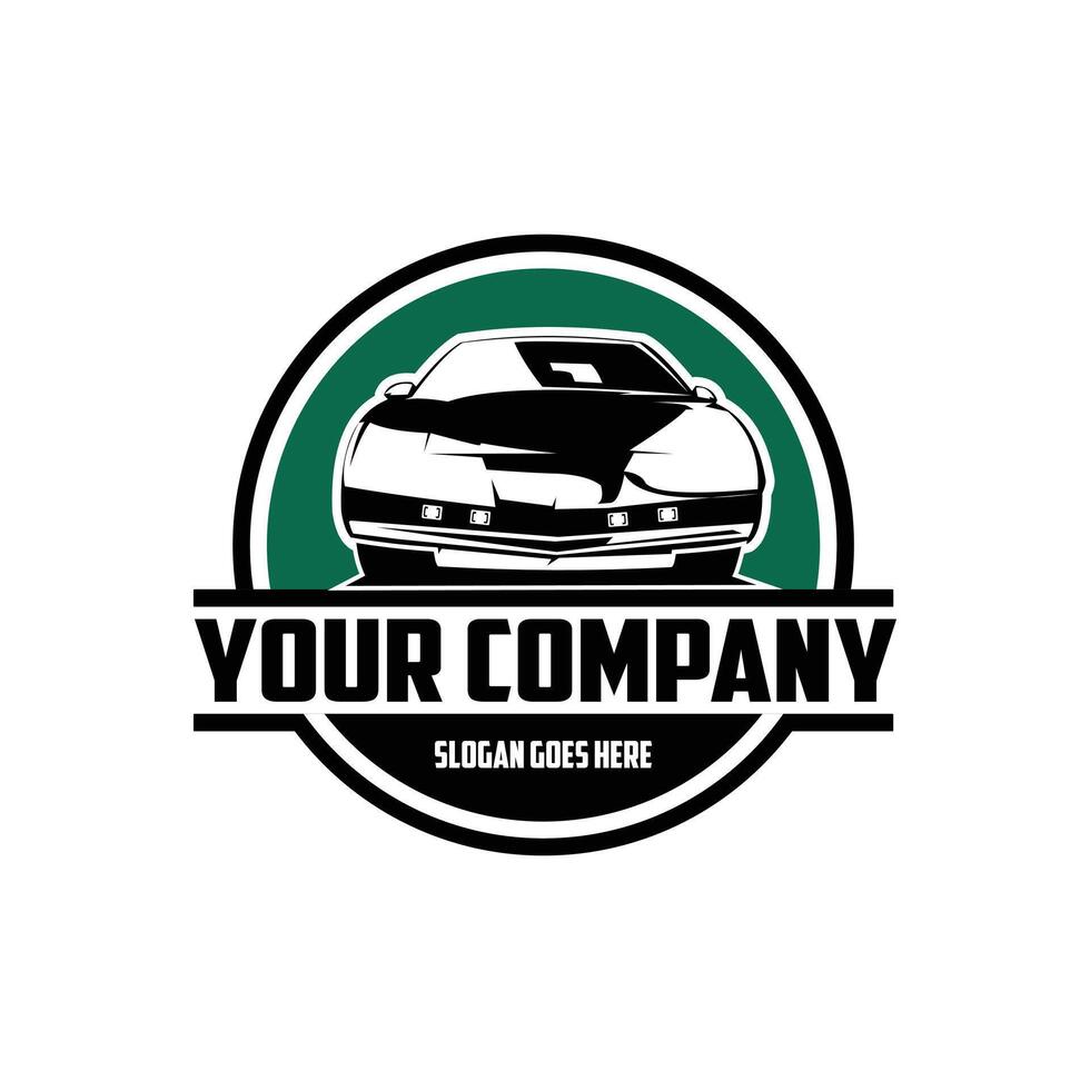silhouette of the Knight Rider car logo on a dark green background. Unique design with stunning graphics. best for logo, badge, emblem, icon, sticker design. available in eps 10 vector