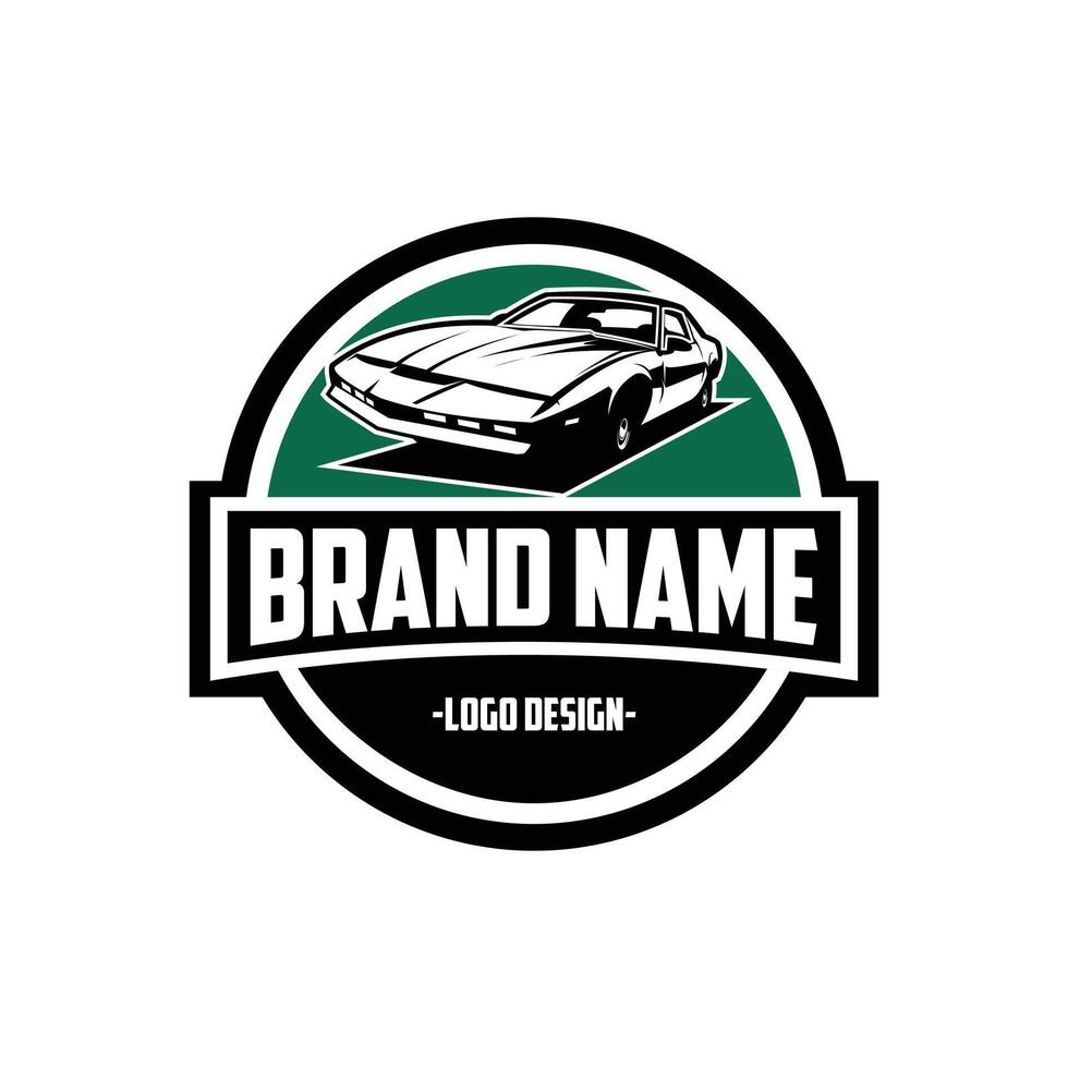 nostalgic vintage Knight Rider car silhouette. isolated view from side on white background. perfect for logo, badge, emblem, icon, sticker design. available in eps 10 vector