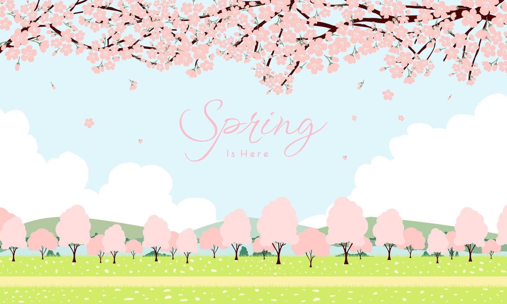 Natural for Spring is coming banner or background style. vector